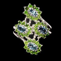 54 And genuine chromium diopside topaz 925 silver ring