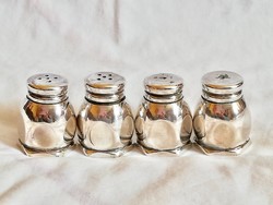 Vastagon ezüstözött antik só bors tartó szett, 4db-os