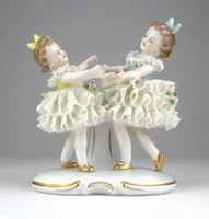 0X017 Régi jelzett SITZENDORF porcelán figura pár