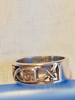 Eladó vastag jelzett Mckintosh  ezüst 925-ös gyűrű cirkónia kővel