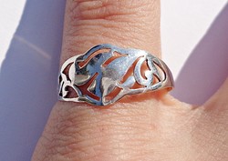 Filigrán, áttört mintás női ezüst gyűrű