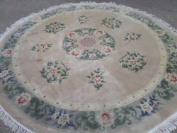 Kínai Abbbusson gyönyörű kézi csomózású kör gyapjú szőnyeg! 265cmx265cm