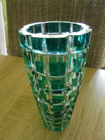 Különleges art deco csiszolt üveg váza