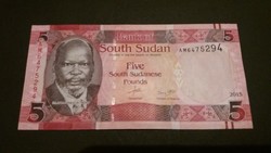 Dél-Szudán 5 Pounds UNC 2015
