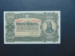 500 korona 1923 Hajtatlan bankjegy !  