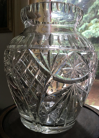 Polished, huge glass vase with 