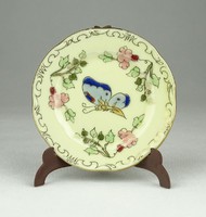 0X083 Vajszínű Zsolnay porcelán pillangós tányérka