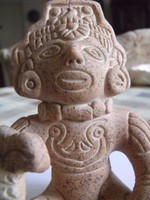 Mázatlan Kerámia Dél-Amerikai Indián Figura / Szobor