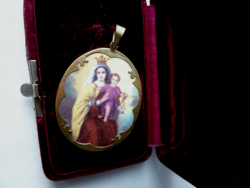Antik 14k arany Mária medál 