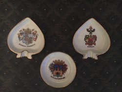 3 antique drasche bowls with coat of arms (county of Sopron, Sopron and Székesfehérvár)
