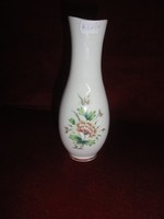 Hollóház porcelain vase, 18 cm high (green, yellow flower pattern). He has!