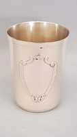 Gyönyörű szép antik ezüst keresztelő pohár 