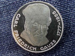 Németország, 200 éve született Carl Friedrich Gauss ezüst (.625) 5 Márka 1977 PP	