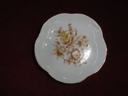 Hollóház porcelain round jewelry bowl, brown flower pattern, diameter 13 cm. He has!