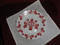 Hollóházi porcelán fali tányér, népi motívummal átmérő: 24 cm.