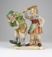 0X131 Old Bertram Porcelain Child Pair Figures