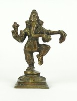 0X169 Régi Ganésa bronz szobor 15 cm