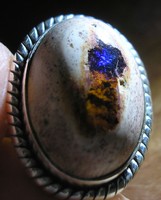 925 ezüst gyűrű, 18/56,5 mm, mexikói szem opállal