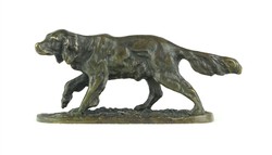 0X229 Antik bronz kutya miniatűr szobor
