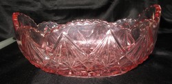Art deco deco salmon pink glass coffee house dish boat dish exceptionally spectacular