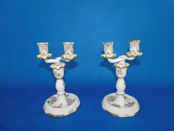 Herend Victoria 2-branch candlestick pair