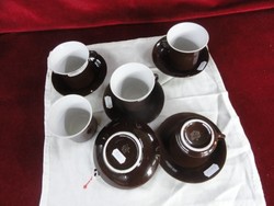 North Korean coffee cup + placemat, brown color. He has!