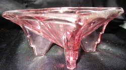 Art deco deco salmon pink glass coffee house bowl with footed bonbonnier is extremely spectacular