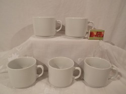 BÖGRE - AJÁNLATOT VÁROK - 5 db - Seltmann Weiden - PORCELÁN - kávés - hófehér  - újszerű