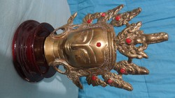 Gyönyörű, réz indiai buddhafej