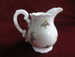 Zsoslnay porcelain, milk pourer. Beautiful shape with solid colorful flower pattern. He has!
