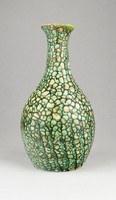 0X491 M. Kiss Katalin zöld kerámia váza 18.5 cm
