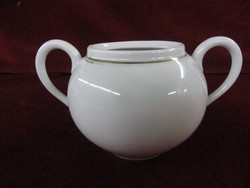 Zsolnay porcelain white sugar bowl without lid. With gold stripe. He has!
