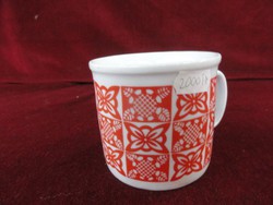 Zsolnay porcelain red patterned mug. Height 8 cm. He has!