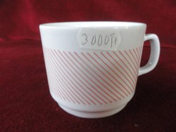 Zsolnay porcelain snow white mug with red stripes. It was never used. He has!