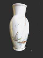 Hollóházi kézzel festett Balatoni emlék váza
