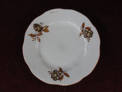 Zsolnay porcelain cake plate. With brown flower pattern. He has!