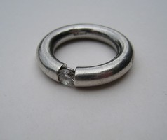 Tömör ezüst, extra vastag design gyűrű, cirkon kővel