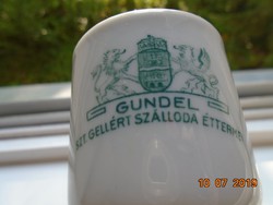 "Gundel Szt.Gellért szálloda éttermei"-Budapest város címerével-mokkás csésze-KPM