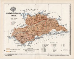 Kis Küküllő vármegye térkép 1894 (2), lexikon melléklet, Gönczy Pál, 23 x 29 cm, megye, Posner K.