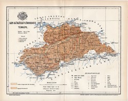 Kis Küküllő vármegye térkép 1894 (1), lexikon melléklet, Gönczy Pál, 23 x 30 cm, megye, Posner K.