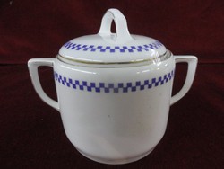 Z.S § c. Antique german bavaria porcelain sugar bowl. Blue cube pattern on a white background. He has!
