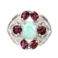 56 os és 57 es Valodi Larimar Garnet 925 Ezust Gyuru