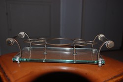 Üveg/fém pohár tartó dísztárgy
