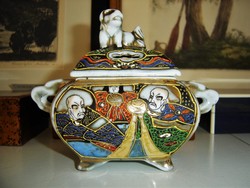 Antik japán porcelán füstölő edény