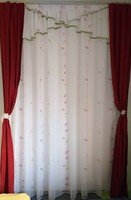 Re-sewn drapery - finished sewn curtain garland. With burgundy decor