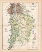 Pest - Pilis - Solt - Kis-Kun vármegye térkép 1896, lexikon melléklet, Gönczy Pál, 23 x 29 cm, megye