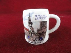 Floss Bavarian German porcelain souvenir jug. Bremen with Roland's statue in front of the cathedral. He has