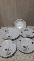 Art Nouveau, numbered floral patterned bowls, plates, early 1900s