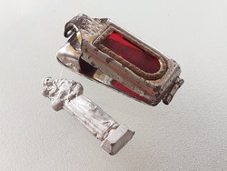 Régi szelence St Antonius mini Szent Antal vallási fém kegytárgy vintage miniatűra tok