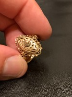 Különleges régi 14 kr arany barokk gyűrű gyémanttal diszitve eladó!Ara:52000.-